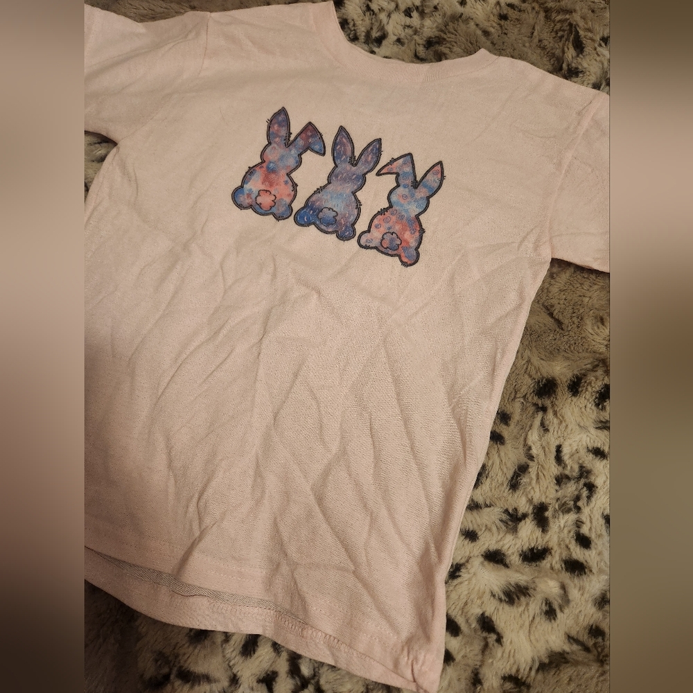 Kids Pink Bunny T-Shirt YS NEW